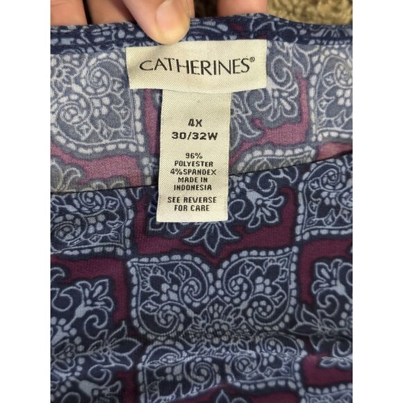 CATHERINES Geometric Tribal Print Dress Fall Preppy Career Casual Earthy Fall 4X - Picture 2 of 7